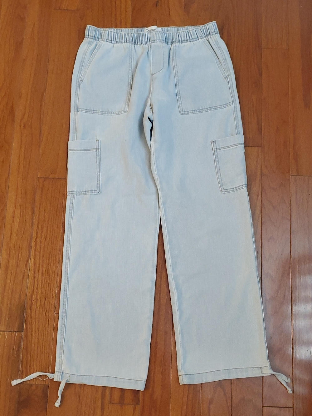 No Boundaries Utility Wide Leg Jeans | Light Wash | Size S (4-6)